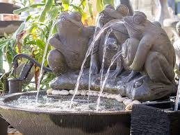 We now ship o… | outdoor water features, garden fountains, solar fountain. Frogs Frog Bank Water Feature Serenity Water Gardens