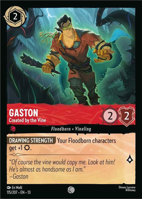 Gaston - Created by the Vine 115/207 » Disney Lorcana Card Details + Review  » Lorcana Player