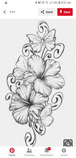 Epingle Par Tombor Erika Sur Tetovalasotletek Dessins De Fleurs Pour Tatouage Tatouage Hibiscus Dessin Tatouage