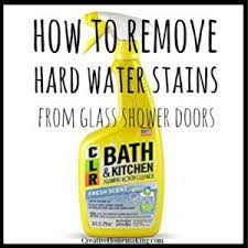 First, put baking soda or bon ami powder cleanser ($1.98, target.com) on a microfiber cloth. Removing Hard Water Stains And Hard Water Deposits On Glass Shower Doors Creative Homemaking