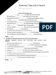 Unidad 4 leccion 1 vocabulario b answer key. Vocabulary Grammar Test Unit 4 Test A