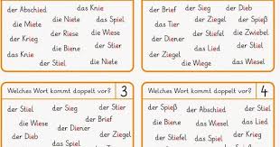 Wörter und silben (mit den buchstaben: Doppelte Ie Worter Worter Schreiben Lernen Deutsch Lesen
