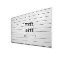 Garage wall organizer home depot. Proslat Basic 32 Sq Ft Garage Wall Storage System With 20 Hooks In White The Home Depot Canada