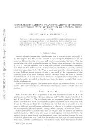 The danger in calling the classical transformation galilean is that students begin to believe that galilei's principle of relativity is somehow limited to the classical transformation and classical mechanics, thus neglecting its universality. Https Arxiv Org Pdf 1608 05819