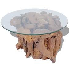 Each table is 100% unique with a choice of shapes in the glass top. Driftwood Coffee Table With Glass Top Clarke Trade