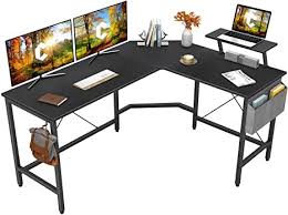 Additionally, thanks to the keyboard tray more space on the top is available, which can be used i.e. Amazon Com Cubiker Modern L Shaped Computer Office Desk Corner Gaming Desk With Monitor Stand Home Office Study Writing Table Workstation For Small Spaces Home Kitchen
