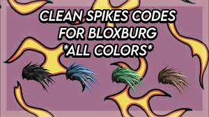 Clean Black Spikes Codes All Colors Except Purple For Bloxburg Not Redeemable Promo Codes Youtube