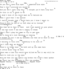 Face to Face, by Reba McEntire - lyrics and chords