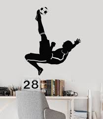 Wall Vinyl Decal Soccer Player Kicking Ball Guaranteed Quality Etsy Decorating Kids Rooms Boys Wall Stickers Unique Children Room Boy