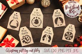 Download Christmas Gift Tags Cut File Svg By Brushed Rose Digital Thehungryjpeg Com