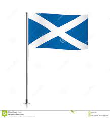 Banner o scotland) är blå i bakgrunden med ett vitt andreaskors mitt på den blåa. Skottland Flagga Som Vinkar Pa En Metallisk Pol Vektor Illustrationer Illustration Av 84558196