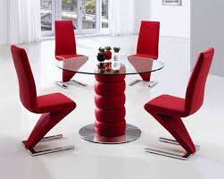 Red Themed Dining Table Modern Dining Room Set Modern Round Kitchen Table Round Glass Dining Room Table