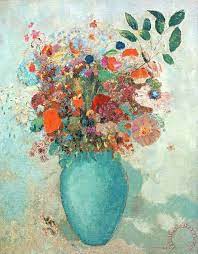 Famous vase of flowers painting. Odilon Redon Flowers In A Turquoise Vase Painting Flowers In A Turquoise Vase Print For Sale Floral Wall Art Canvases Flower Painting Flower Art