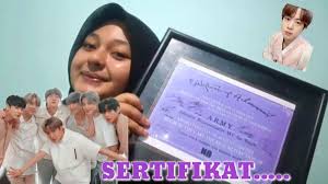 Nah silahkan kamu klik link dibawah ini dan jawab semuanya kalau memang kamu fans sejati dari bts. Sertifikat Army Resmi Dari Hybe Bts 2021 Cara Dapatnya