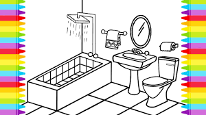 You can print or color them online at getdrawings.com for absolutely free. Bathroom Toilet Coloring Book Pages For Kids Learning Colors I Bathtub Sink Mirror Towel Sink Youtube