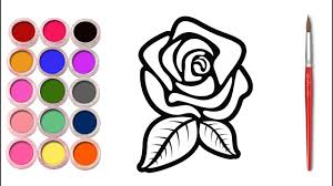 Lukisan bunga mawar merah putih xi9r6. How To Draw A Rose For Kids Melukis Dan Mewarna Untuk Anak Anak Youtube