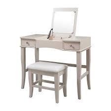Â enjoysome much needed personal grooming space with this attractive white vanityand stool set.â the vanity features an adjustable mirror generously sizeddrawer. Linon Home Decor Jackson Vanity Set In The Makeup Vanities Department At Lowes Com