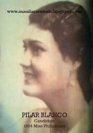 MANILA CARNIVALS 1908-1939: 191. Carnival Beauties, PILAR BLANCO,  Candidate, 1934 Miss Philippines