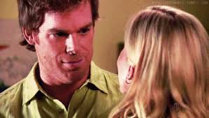 A fan, getting the extra treatment.... Michael C. Hall backstage at a “Lamb  Of God” concert.