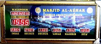 Pengiriman Jam Waktu Sholat Digital Ke Masjid Al Azhar Kota Palangkaraya Prov Kalimantan Ten Kota