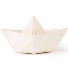 Jouet De Bain Bateau Origami Latex D Hevea Blanc Grue en origami avec ailes mobiles. jouet de bain bateau origami latex d hevea blanc