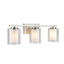 Thameslink 3 Light Dimmable Satin Nickel Vanity Light Metal Bathroom Vanity Lighting Above Mirror Bathroom Lighting