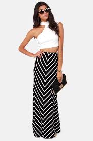 Black And White Striped Maxi Skirt Party Lines Black And White Striped Maxi Skirt Striped Maxi Skirts Maxi Dress Outfit Summer Black And White Skirt