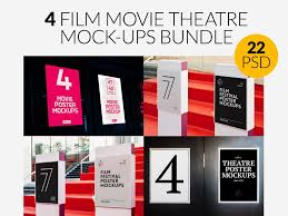 4 Film Movie Theatre Poster Mock Ups Theatre Poster Poster Mockup Film Festival Poster