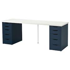 Linnmon Alex Table White Blue 59x29 1 2 Get It Today Ikea Ikea Drawer Unit Drawers