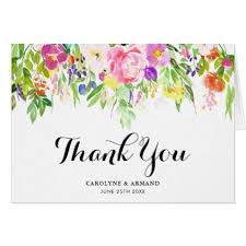 Get the best deal for wedding thank you cards from the largest online selection at ebay.com. Watercolor Spring Flowers Wedding Thank You Card Zazzle Com Wedding Thank You Cards Spring Wedding Flowers Wedding Thank You Gifts