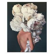 Flowers Feathers Woman Abstract Canvas Painting Wall Art Print Poster Picture Decorative P Abstract Canvas Painting Wall Art Canvas Painting Posters Art Prints