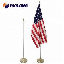 American flags come in all sizes, from a handheld stick flag, to a large flag that covers an entire football field. Super Tough Indoor American Flag And Flagpole With Single Base