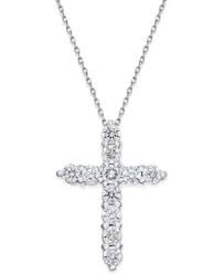 Macy S Diamond Cross Pendant Necklace 1 1 2 Ct T W In 14k White Gold Reviews Necklaces Jewelry Watches Macy S Diamond Cross Pendants Cross Jewelry Cross Pendant Necklace