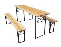 The square card table measures 34 in. Wooden Folding Trestle Table Bench Set Lizard Events Ltd