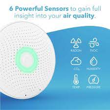 4 pcs wifi tuya smart carbon dioxide detector co2 gas sensor formaldehyde voc temperature humidity sensor app control air box. Airthings Wave Plus Smart Radon Co2 And Tvocs Detector With Temperature Humidity And Air Pressure Sensors Battery Operated With Free App Amazon De Business Industry Science