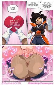 1boy 1girls 2023 3koma anus backsack balls big penis black hair  cameltoe chickpea clenched fist colored comic comic page curbita  dark-skinned female dialogue dragon ball dragon ball xenoverse english