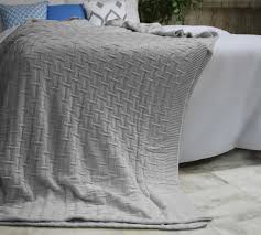 100 Premium Acrylic Basket Weave Blanket Queen Grey Durable And Lelaan