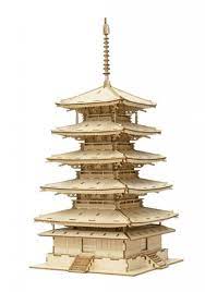 Five Story Pagoda 3d Wooden Puzzle Pagodas Are Essential Buddhist And An Important Component Of Japanese Buddhist Japanese Pagoda Pagoda Temple Wooden Puzzles
