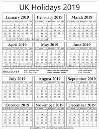 2019 School Holidays United Kingdom Kids Calendar National Holiday Calendar Calendar