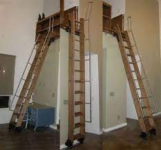 An Attic Ladder Is A Retracting Staircase That Takes Down From The Ceiling To Provide Accessibility To Attic Area After Cabin Loft Tiny House Loft Loft Ladder