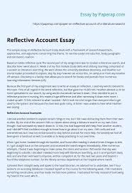 Order essay in mla format. Reflective Account Essay Essay Example