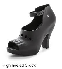 High Heeled Crocs Meme On | Black peep toe pumps, Shoes women heels, High  heel crocs