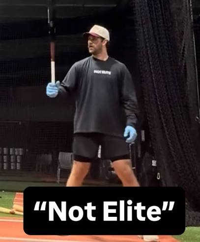 Not elite” Phillies superstar Bryce Harper posted a video working out with  a shirt that says “Not Elite” Phils President Dave Dombrowski said that he  did not know if Bryce Harper was