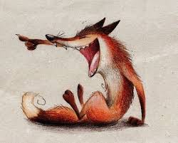 Laughing Fox Funny Art Animal Art Fox Art