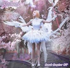 Put on any black shirt and trousers and place the card costume over your shoulders. Card Captor Cosplay Clear Card Op Sakura Angel Crystal Cosplay Costume Women Summer Dresses Full Suits Sakura Costumes Anime Costumes Aliexpress