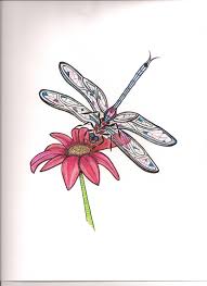 Dragonfly With Flower Tattoo Art Blossom Lily Lotus Rose Daisy Tropical Sunflower Tattoo Designs Dragonfly Tattoo Design Dragonfly Tattoo Flower Tattoo