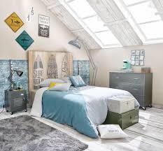 This is a great atmosphere for a bedroom. Blue Surf Themed Children S Bedroom Maisons Du Monde Chambre Ado Deco Chambre Deco Chambre Ados