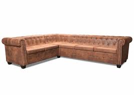 Toute taille droit angle ou convertible alinea. Octane Canape Angle Gauche Capitonne Simili Cuir Marron Vieilli Barielle 260 Cm Lestendances Fr