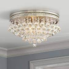 There's a long research phase for shoppers buying larger. Regina Brushed Nickel 15 1 4 Wide Crystal Ceiling Light 1y132 Lamps Plus