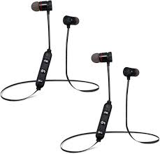 Amazon.com: Acuvar 2 auriculares inalámbricos magnéticos recargables,  micrófono en línea, volumen, controles de reproducción/pausa (negro) :  Electrónica
